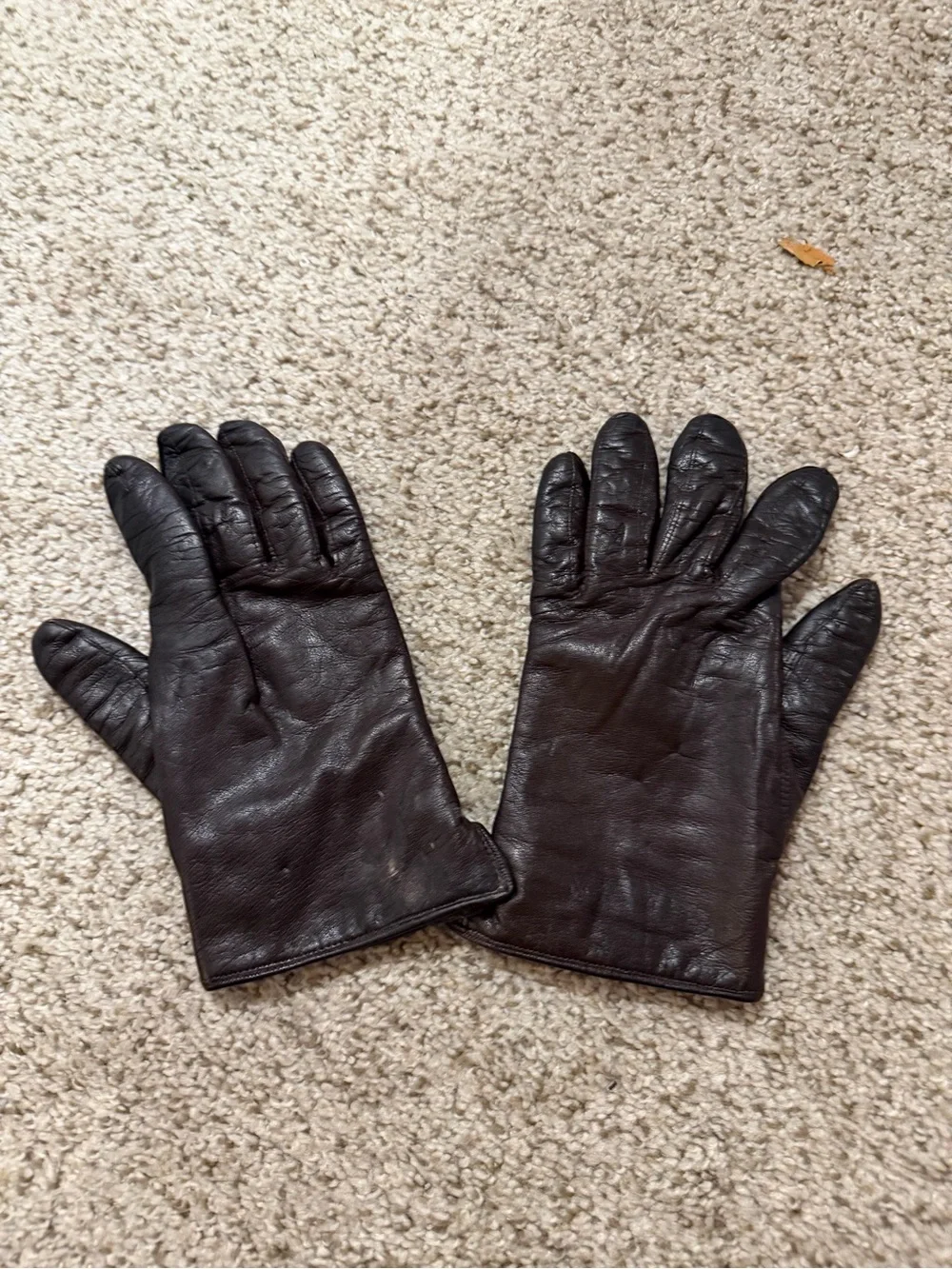 Vintage Coach Brown Leather & Cashmere Women’s Gloves